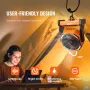 Portable Fan Rechargeable 203.2mm, Battery Powered Fan with LED Lantern, 4 Speeds Adjustable Portable Small Table Fan Personal, 