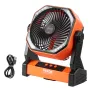 Portable Fan Rechargeable 203.2mm, Battery Powered Fan with LED Lantern, 4 Speeds Adjustable Portable Small Table Fan Personal, 