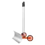 Snow Shovel with Wheels, 30 inch Snow Shovel for Driveway, Metal Snow Shovel Pusher for Snow Removal, Heavy Duty Shovel Pusher w