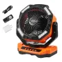 Portable Fan Rechargeable 330.2mm, Battery Powered Fan with LED Lantern, 4 Speeds Adjustable & 45°/90°Automatic Swivel & Timer ,