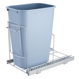 Pull-Out Trash Can, Under Mount Kitchen Waste Container with Slide ang Handle, 35.3 lbs Load Capacity Heavy Duty Garbage