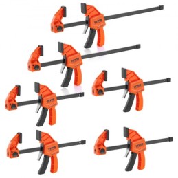 Barklemmer til træbearbejdning, 4-pack 6 "og 2-pack 12" One-Handed Clamp/Spreader, Quick-Change F-klemme med 150 lbs