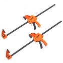 Bar Clamps for Woodworking, 2-Pack 24" One-Handed Clamp/Spreader, Quick-Change F Clamp with 300 lbs Load Limit, High-strength