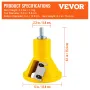 Tenon Cutter, 1.5" / 38 mm Diameter, Premium Aluminum & Steel Log Furniture Cutter, with Dual Straight Blades & Button Screws Ho