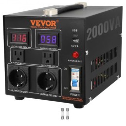 Spændingskonvertertransformator, 2000va, tungt trin op/ned transformator, konverter fra 110 volt til 220 volt og fra 220