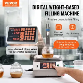 Flydende fyldningsmaskine, 30-15000 g vejningskapacitet