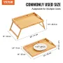 Bed Tray Table with Foldable Legs & Media Slot, Bamboo Breakfast Tray for Sofa, Bed, Eating, Snacking, and Working, Serving Lapt