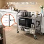 Kitchen Utility Cart, 3 Tiers, Wire Rolling Cart with 450LBS Capacity, Steel Service Cart on Wheels, Metal Storage Trolley with 