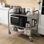 Køkkenværktøjskurv, 3 lag, trådrullende vogn med 450 kg