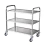 Kitchen Utility Cart, 3 Tiers, Wire Rolling Cart with 450LBS Capacity, Steel Service Cart on Wheels, Metal Storage Trolley with 
