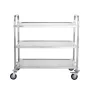 Kitchen Utility Cart, 3 Tiers, Wire Rolling Cart with 450LBS Capacity, Steel Service Cart on Wheels, Metal Storage Trolley with 