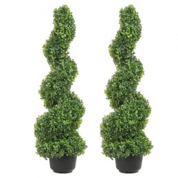 Kunstige topiaries bukketræer, 3ft høje (2 stykker) faux topiær plante udendørs, hele året grøn feaux plante m/ udskiftelig