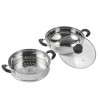 Steamer Pot, 11in/28 cm Steamer Pot til madlavning med 3QT Stock Pot and Vegetable Steamer, Food Grade 304 Rustfrit stål mad