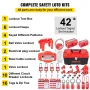 42 PCS Lockout Tagout Kits, Electrical Safety Loto Kit Includes Padlocks, 5 Kinds of Lockouts, Hasps, Tags & Ties, Box, Lockout 