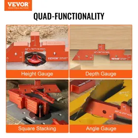 Router Table Setup Bars 14PCS Precision Aluminum Setup Blocks Height Gauge