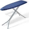 Ironing Board with Bottom Storage Tray, Thickened 4 Layers Iron Board with Heat Resistant Cover and 100% Cotton Cover, 10
