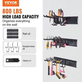 Arrangør af garageværktøj, 800 lbs Max Load Capacity, Wall