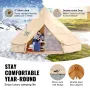 Canvas Bell Telt, 4 sæsoner 5 m/16,4 ft Yurt -telt, lærredstelt