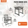 5 Pieces Patio Dining Set, Outdoor Square Furniture Table and Chairs, All Weather Garden Furniture Table Sets, HIPS Small Patio 