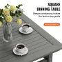 5 Pieces Patio Dining Set, Outdoor Square Furniture Table and Chairs, All Weather Garden Furniture Table Sets, HIPS Small Patio 