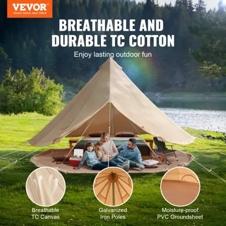 Canvas Bell Telt, 4 sæsoner 7 m/22,97 ft Yurt -telt