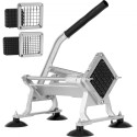 French Fry Cutter, Potato Slicer with 1/2-Inch and 3/8-Inch Stainless Steel Blades, Manual Potato Cutter Chopper with Suction