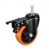 Caster Wheels, 4 inch, Set of 4, 440 lbs Capacity, Threaded Stem Casters with Security Dual Locking A/B Brake, Heavy Duty