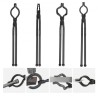 Blacksmith Tongs, 18â€ 4 PCS, V-Bit Bolt Tongs, Wolf Jaw Tongs, Z V-Bit Tongs and Gripping Tongs, Carbon Steel Forge Tongs with
