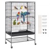 52 inch Standing Large Bird Cage, Carbon Steel Flight Bird Cage for Parakeets, Cockatiels, Parrots, Macaw with Rolling Stand