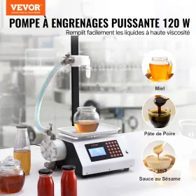 Liquid Filling Machine, 50-5000 g Weighing Capacity, Automatic Bottle Filler Machine Bottling Machine Gear Pump Digital Control