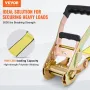 Ratchet Tie Down Straps (4PK), 5000 lb Break Strength, Double J Hook Includes 4 Premium 2" x 15' Rachet Tie Downs with Padded Ha
