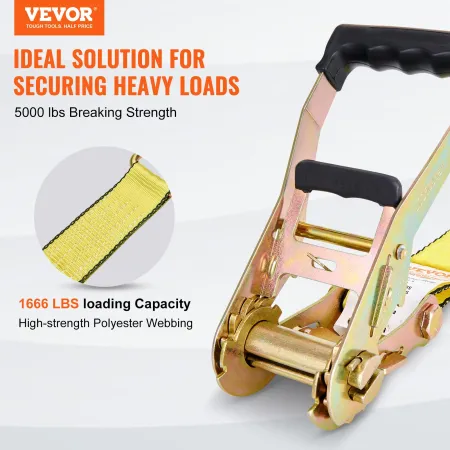 Ratchet Bind Down Straps (4PK), 5000 lb Break Strength, Double