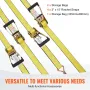 Ratchet Tie Down Straps (4PK), 5000 lb Break Strength, Double J Hook Includes 4 Premium 2" x 15' Rachet Tie Downs with Padded Ha