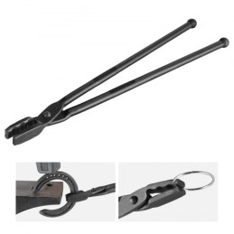 Blacksmith Tongs, 18â€ Wolf Jaw Tongs, Carbon Steel Forge Tongs with A3 Steel Rivets, for Horseshoes, Curved Shapes, Block