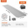 Gutter Guard, 152mm Width, Aluminum Leaf Filter DIY Gutter Cover, 52 PCS 528cm Total Length, 4mm Hole Diameter & 0.5mm Thick Rap