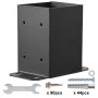 101.6x101.6mm Post Base 10 Pcs, Inner Size 91x91 Post Base Brackets, Heavy Duty Powder-Coated Post Anchor Matte Black Wood Post 