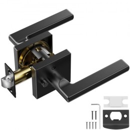 Privacy Door Handle 1 PC Matte Black Square Door Lever Interior Keyless