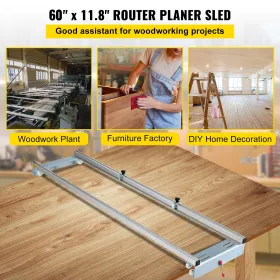 Router Sled, 60 inches / 152.4cm Width, Slab Guide Jig for Woodworking with Locking Function, Portable and Easy to Adjust,