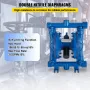 Air-Operated Double Diaphragm Pump, 1/2 in Inlet & Outlet, Cast Iron Body, 3 GPM & Max 90 PSI, Nitrile Diaphragm Pneumatic Trans