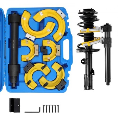Strut Spring Compressor Set, Macpherson Strut Spring Compressor Kit, Interchangeable Fork Strut Coil Extractor Remover Tool,