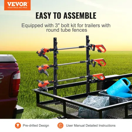 Trimmer Rack, 3 Place Weeder Trimmer Rack, Trim Holder Trailer
