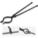 Blacksmith Tongs, 18â€ V-Bit Bolt Tongs, Carbon Steel Forge Tongs with A3 Steel Rivets, for Long, Irregular, and Nail-shaped