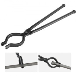 Blacksmith Tongs, 18â€ V-Bit Bolt Tongs, Carbon Steel Forge Tongs with A3 Steel Rivets, for Long, Irregular, and Nail-shaped