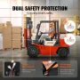 Universal Forklift Seat, Fold Down Tractor Seat with Adjustable Angle Back, Micro Switch and Retractable Seatbelt, 6.3-13.4 inch