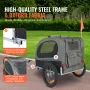 Dog Bike Trailer, Supports up to 88 lbs, Pet Cart Bicycle Carrier, Easy Folding Frame with Quick Release Wheels, Universal Bicyc