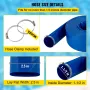 Discharge Hose, 38 mm x 32 m, PVC Fabric Lay Flat Hose, Heavy Duty Backwash Drain Hose with Clamps, Weather-proof & Burst-proof,