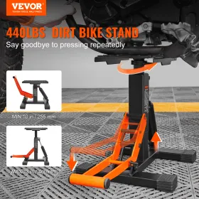 Dirt Bike Lift Stand, Motorcycle Jack Lift Stand 440 lbs Capacity and Hydraulic Lift Operation, Adjustable Height Hoist Table,