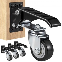 Workbench Caster Wheels, 165 lbs belastningskapacitet, sæt på 4, 2,5 "tunge udtrækkelige hjul, sidemonteret justerbar stepdown