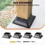 101.6x101.6mm Post Base 4Pcs, Internal 91x91mm Heavy Duty Powder-Coated Steel Post Bracket Fit for Standard Wood Post Anchor, De