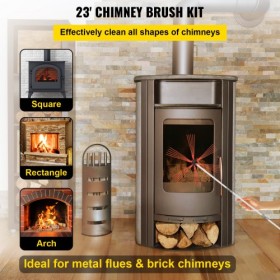 Y Sweep Kit Chimney Cleaning Kit 23ft Sooteater Chimney Cleaning Kit